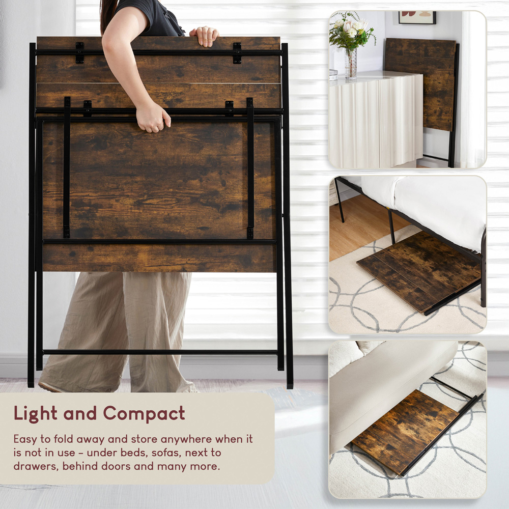 Vida Designs Brooklyn Dark Wood Foldable Computer Desk Image 5