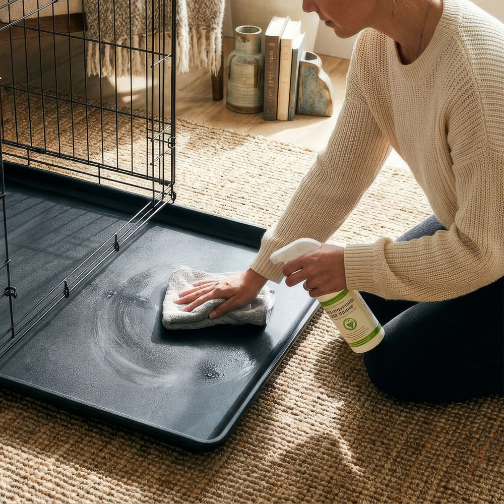 Harbour Housewares 2 Door Metal Dog Crate with Removable Tray Image 4