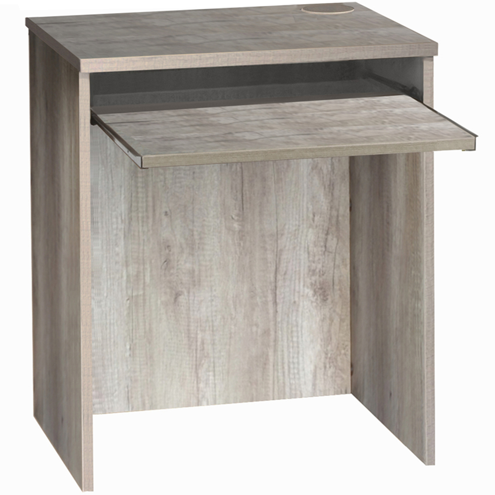 R White Cabinets Small Laptop Desk with Keyboard Tray Grey Image 2