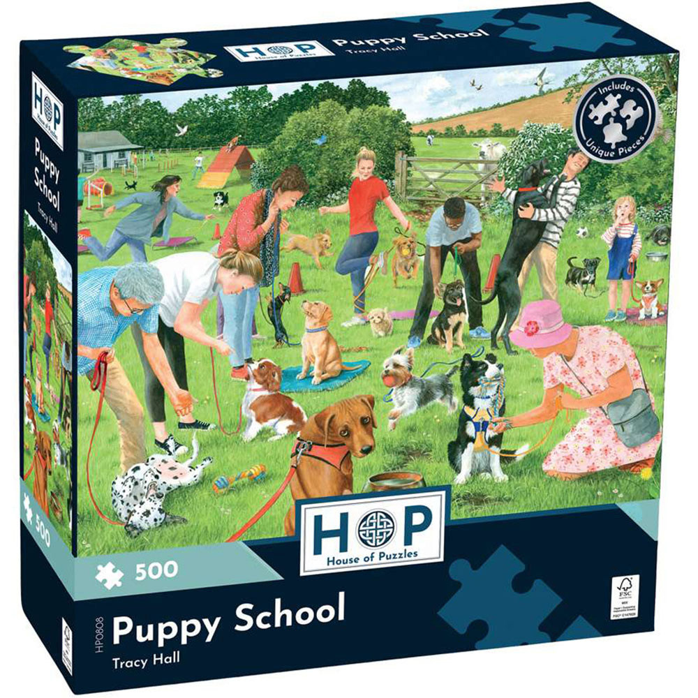 The House of Puzzles Puppy School 500 Piece Jigsaw Puzzle Image 2