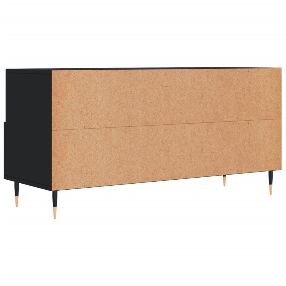 vidaXL 3 Drawer 3 Shelf Black TV Cabinet Image 8