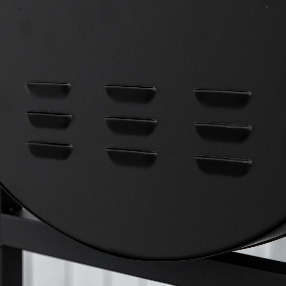Outsunny Black Portable Dual Charcoal BBQ Grill Cart Image 3