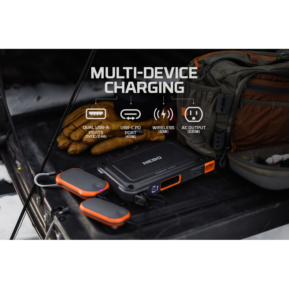 Nebo Rambler PS100 Portable Power Station with Wireless Charging and Floodlight 94.9Wh Image 6