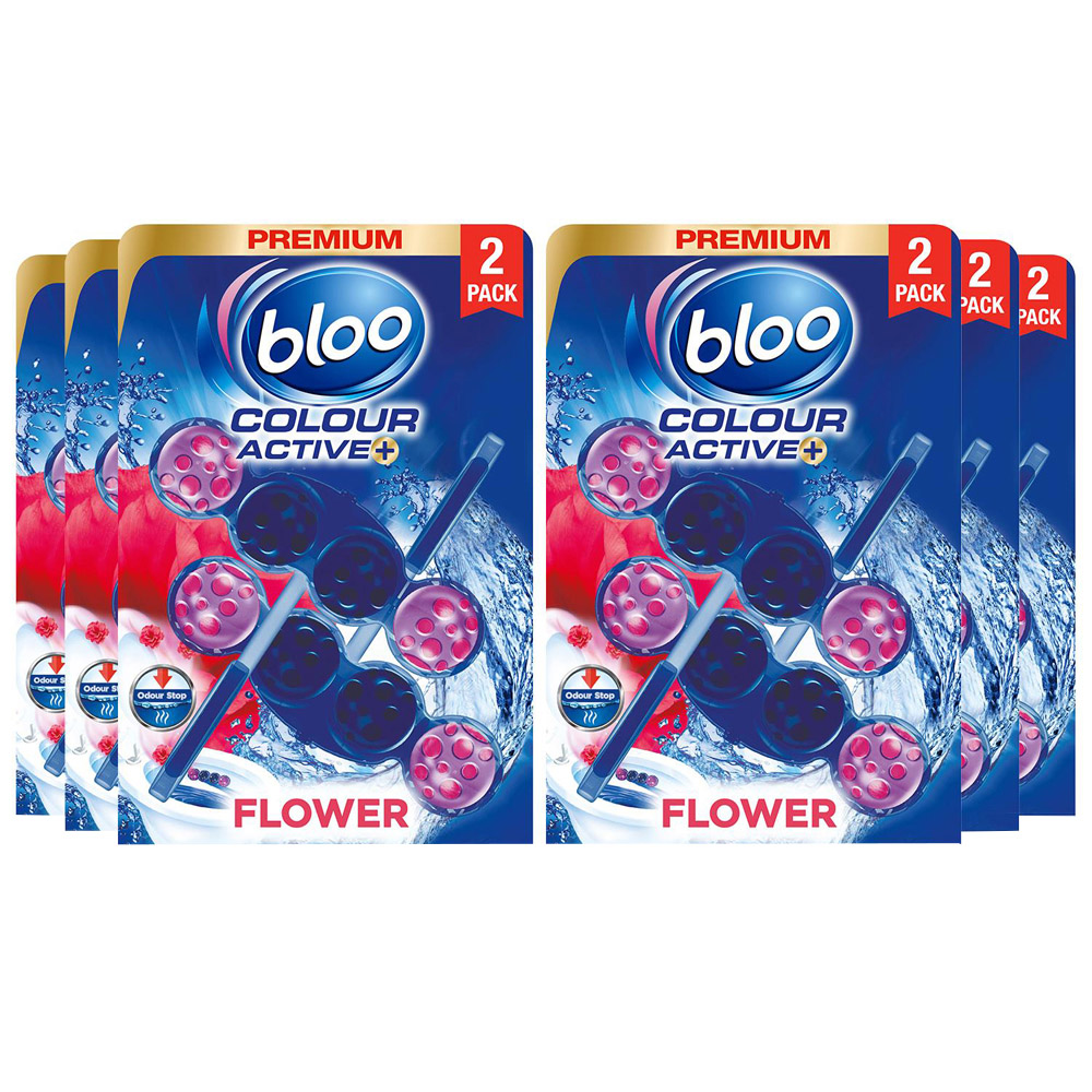 Bloo Colour Active+ Flower Toilet Rim Block 50g 6 Pack Image 1