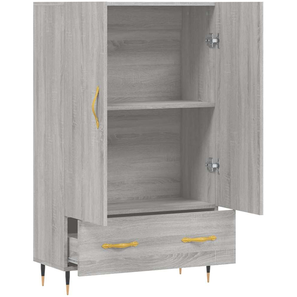 vidaXL 2 Door Single Drawer Grey Sonoma Highboard Image 5