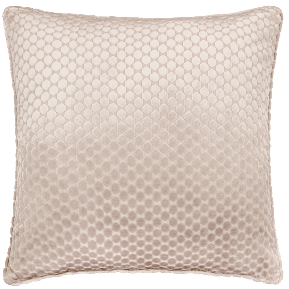 Paoletti Neptune Champagne Velvet Cushion 50 x 50cm Image 1