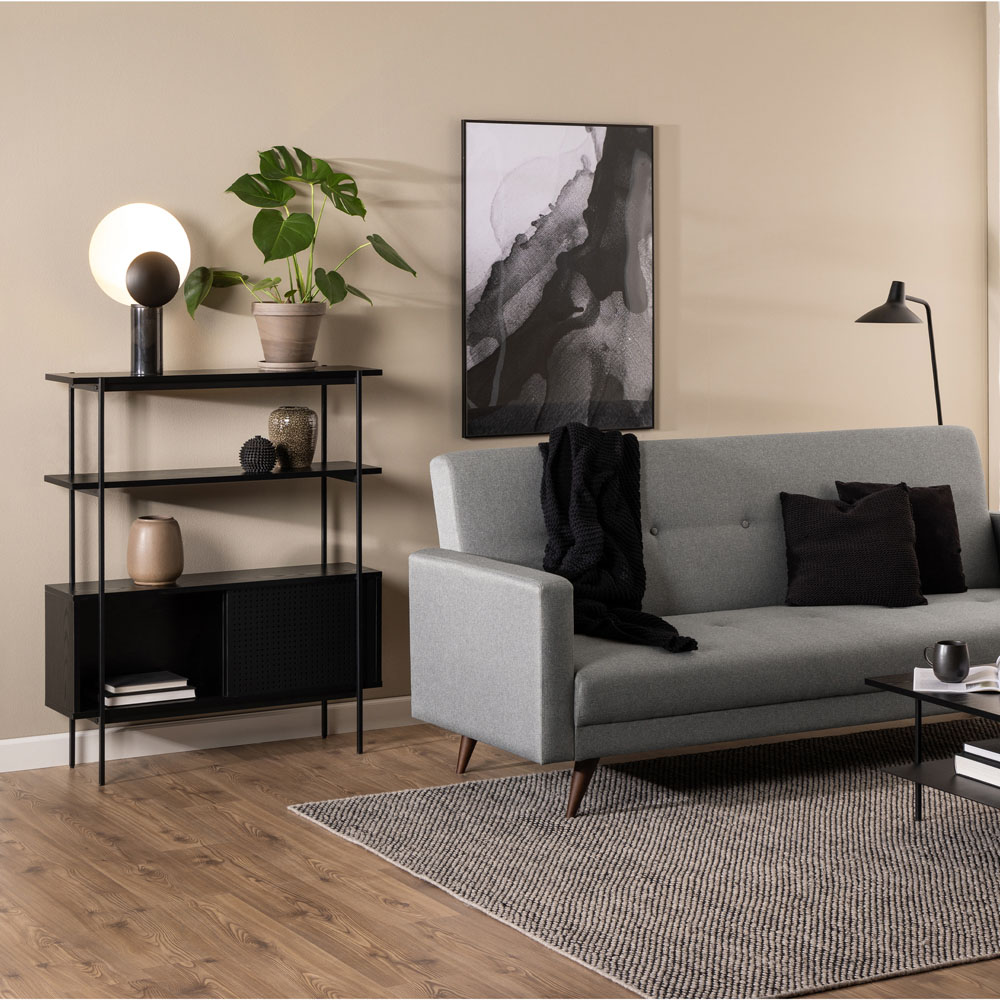 Florence Angus 2 Door Black Small Bookcase Image 6
