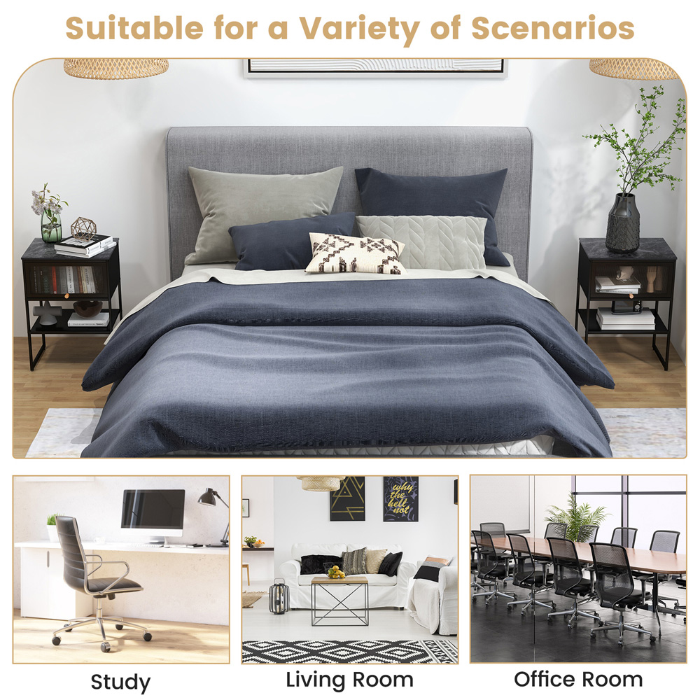 Costway Single Flip Up Door Single Shelf Black Side Table Image 6