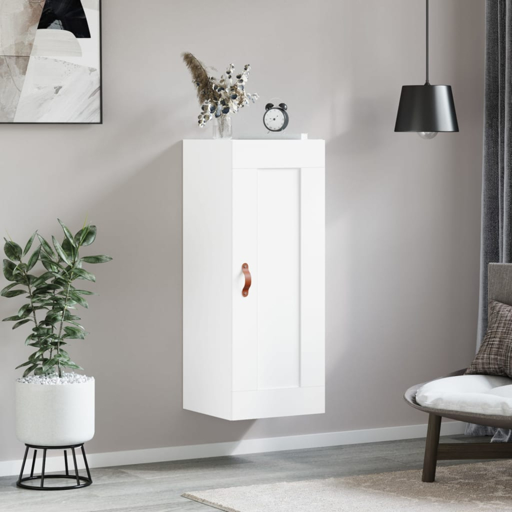 vidaXL Single Door White Wall Mounted Cabinet Image 9