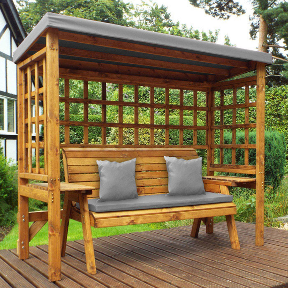 Charles Taylor Wentworth 3 Seater Arbour with Grey Roof Cover Image 1
