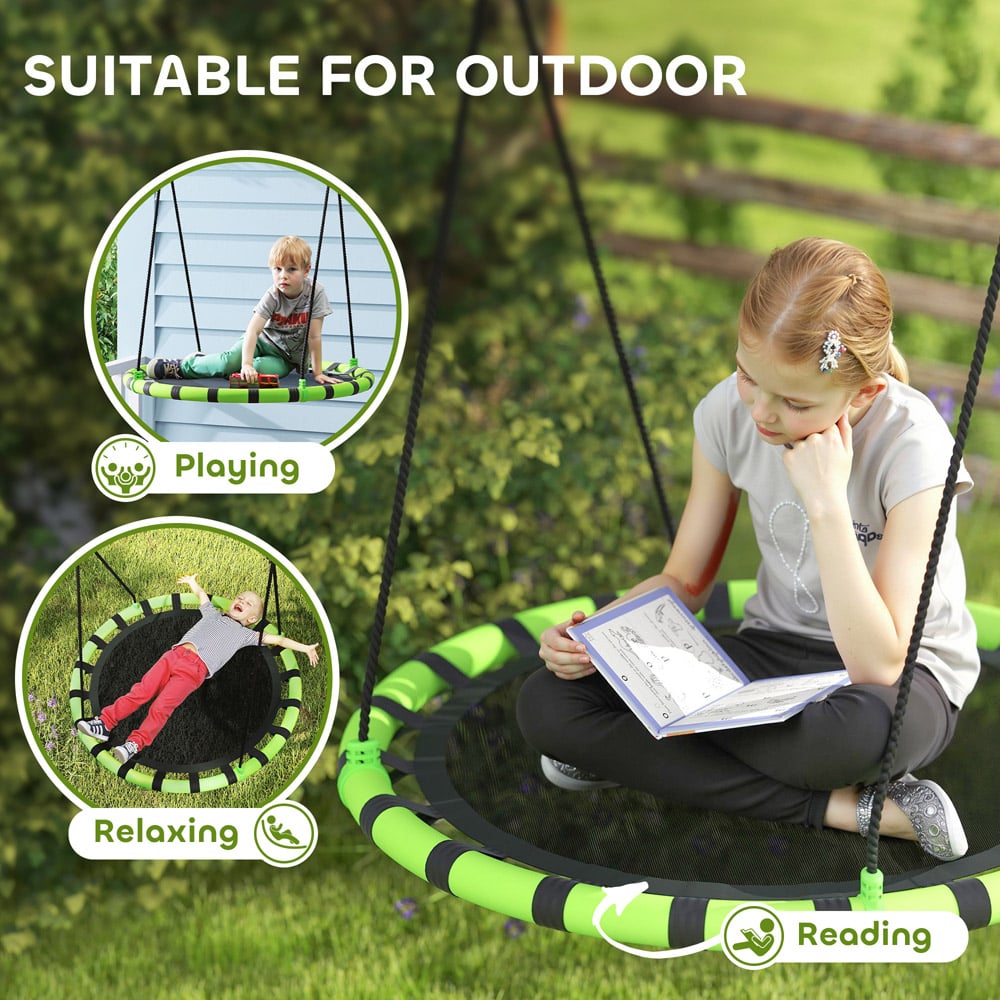 AIYAPLAY Kids Black Nest Swing Set 100cm Image 8