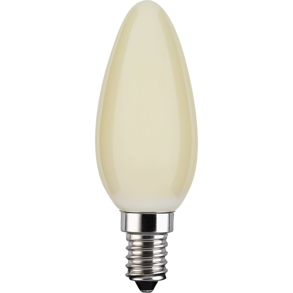 Wilko LED Bulb Filament Candle Soft Light 4W SES  Peach Image 1