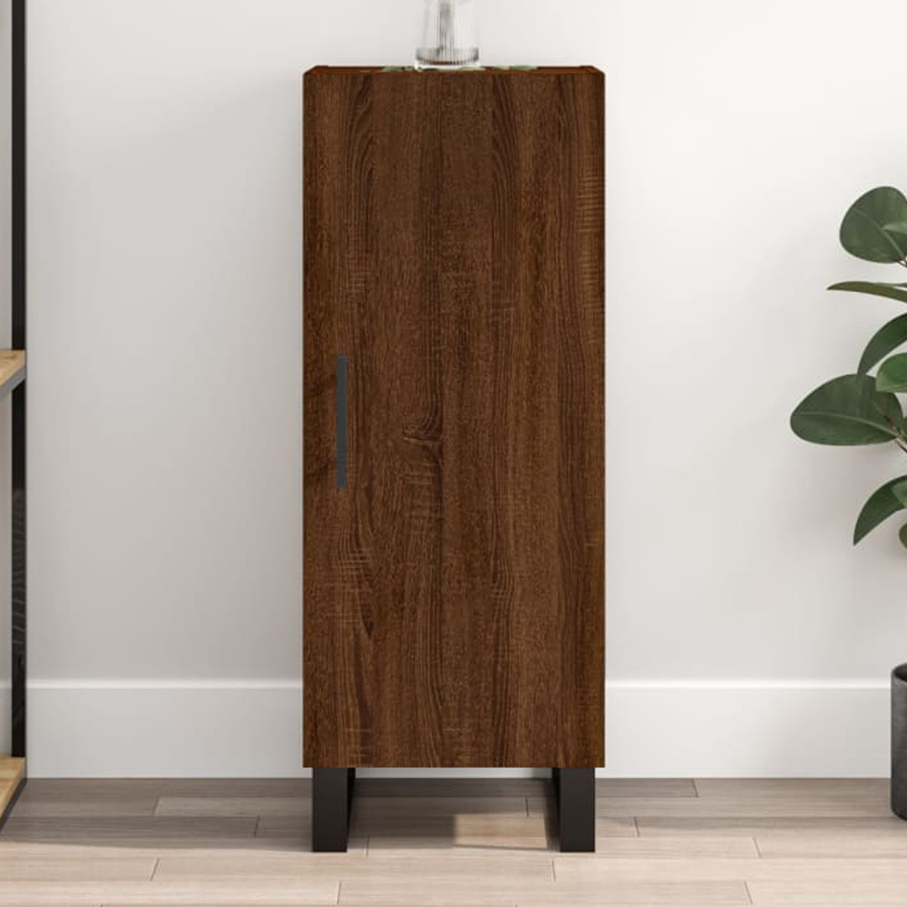 vidaXL Single Door Brown Oak Sideboard Image 1