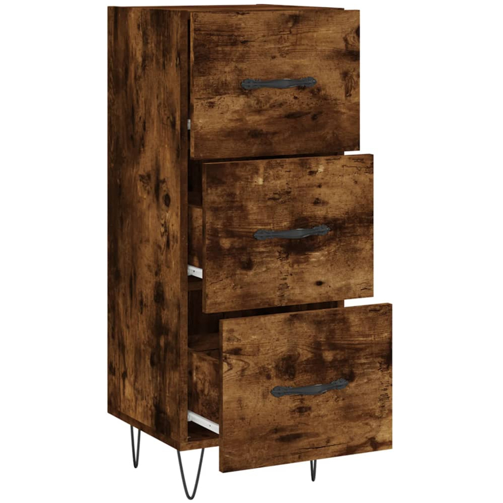 vidaXL 3 Drawer Smoked Oak Sideboard Image 5