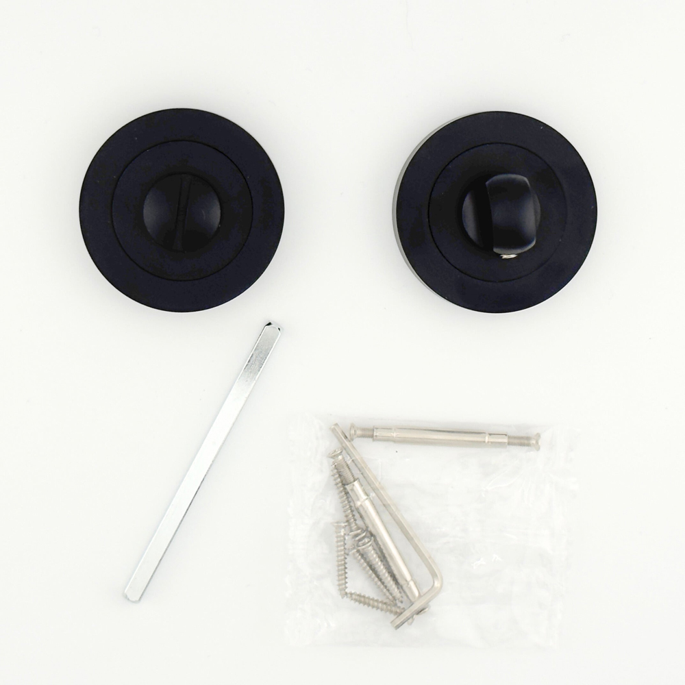 AXS Hardware Black Bathroom Turn and Release Privacy Lock Image 2