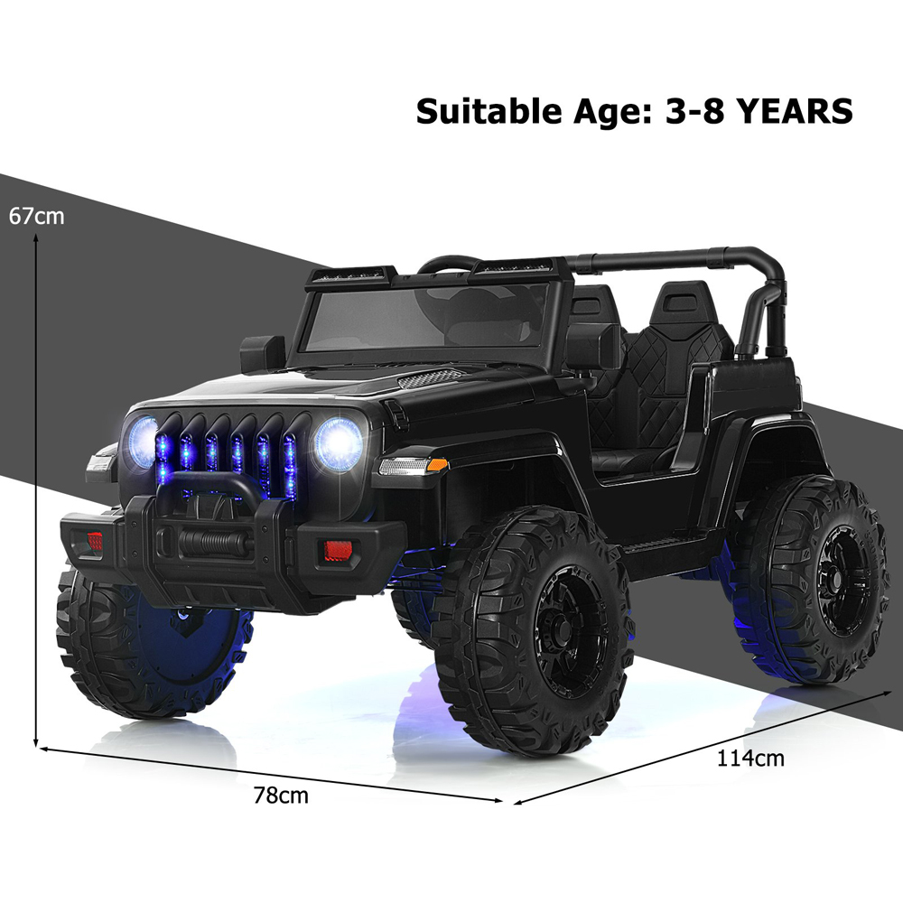 Costway Kids Black Ride On Truck with 2.4G Remote Control and Music 12V Image 7