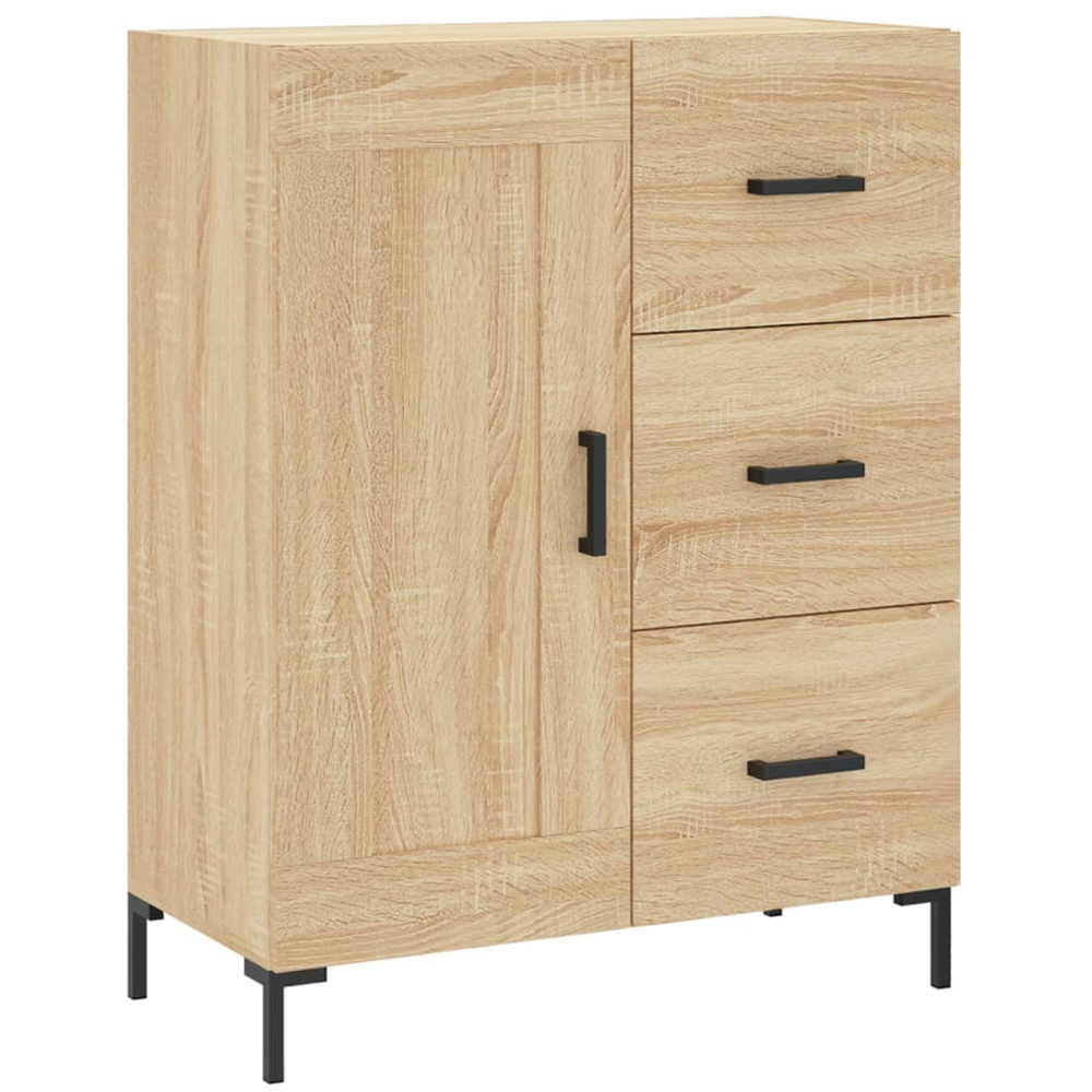 vidaXL 3 Door 3 Drawer 5 Shelf Sonoma Oak Highboard with Metal Legs Image 7