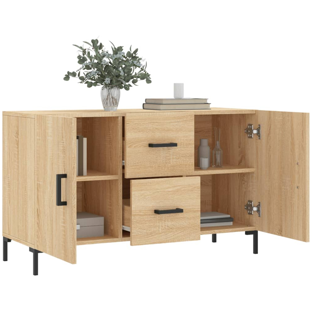 vidaXL 2 Door 2 Drawer Sonoma Oak Sideboard Image 4
