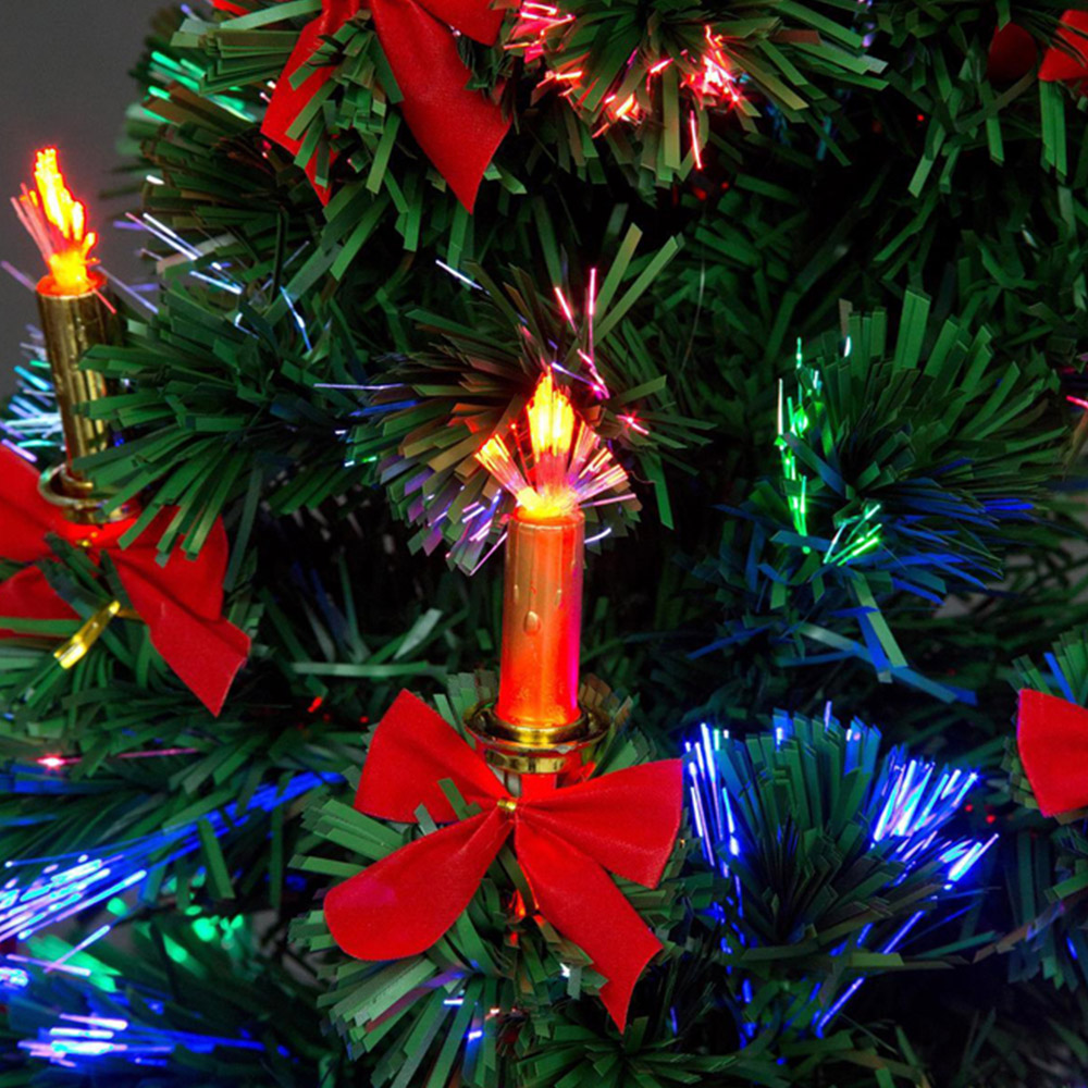 Shatchi Candle and Bow Fibre Optic Artificial Christmas Tree 5ft Image 2
