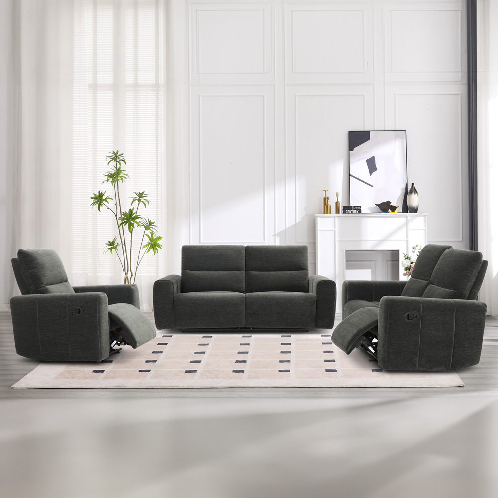 Holborton Manual Recliner Sofa Dark Olive 2 Seater Image 9
