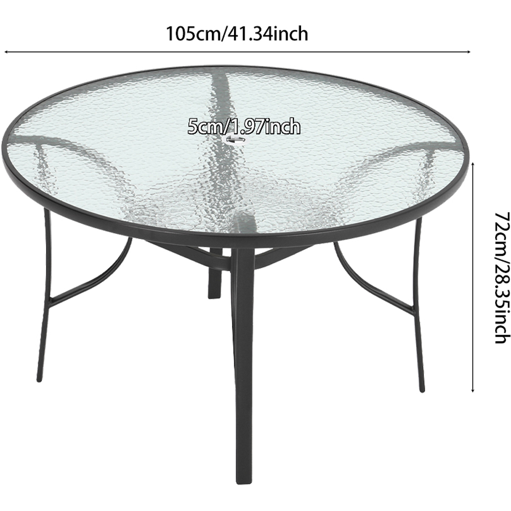 Living and Home 4 Seater Black PE Rattan Dining Set Image 6