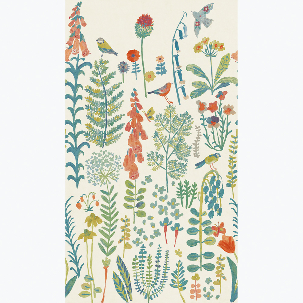 Grandeco Spring Meadow Flower Painted Sprig Neutral 3 Panel Wall Mural Image 3