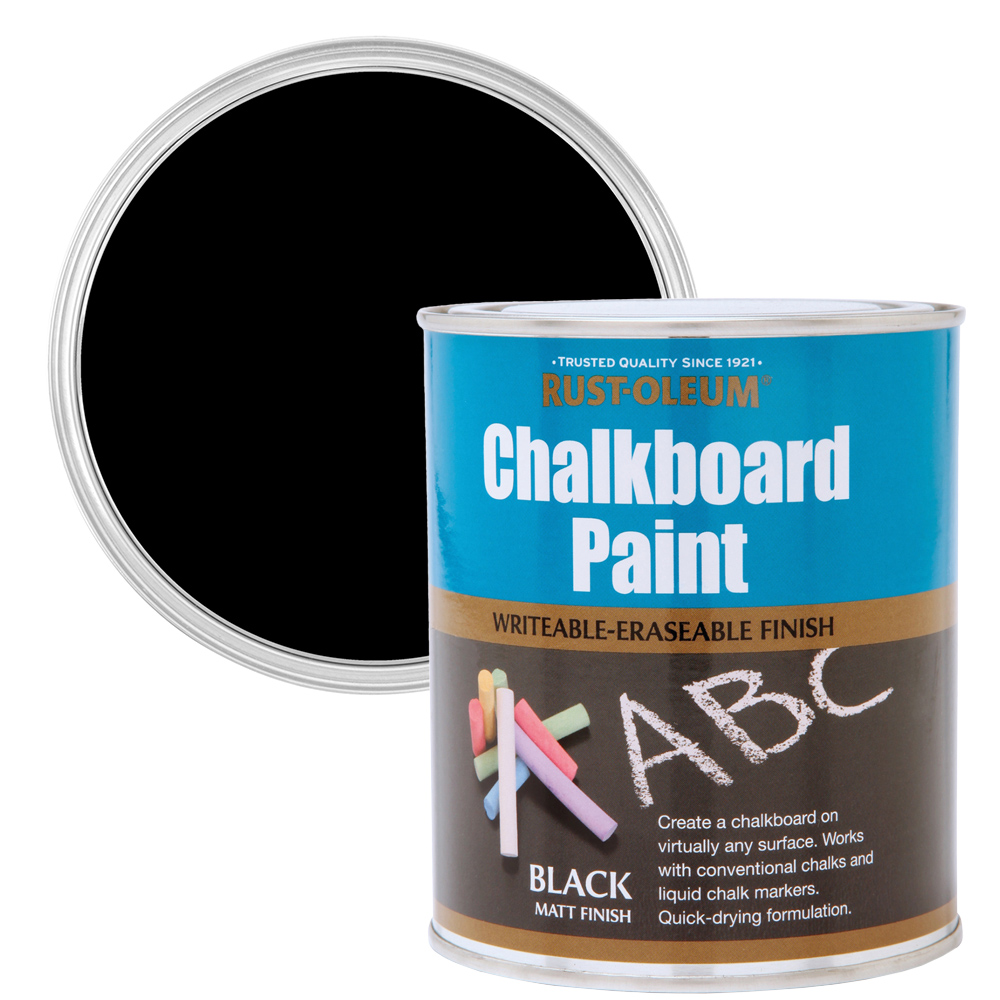 Rust-Oleum Black Matt Chalkboard Paint 750ml Image 1