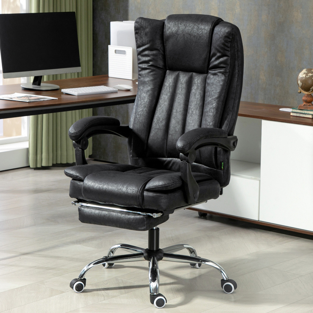 Portland Black Executive Office Chair with Footrest Image 1