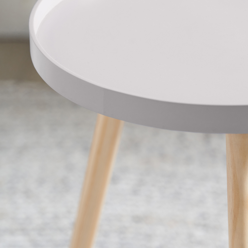 Pacific Lifestyle Halston Blush Wood Veneer and Natural Pine Wood Side Table Image 3