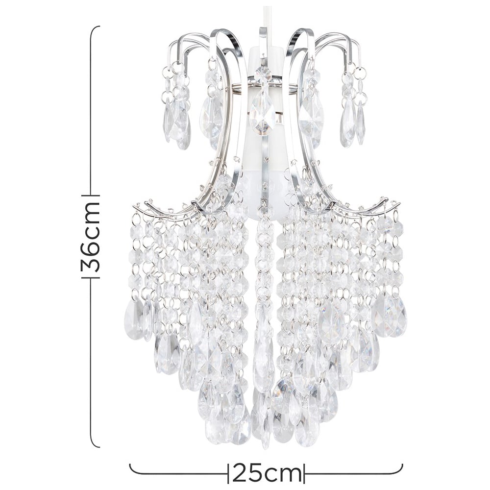 ValueLights Donah Chrome Jewel Droplet Pendant Shade Image 4