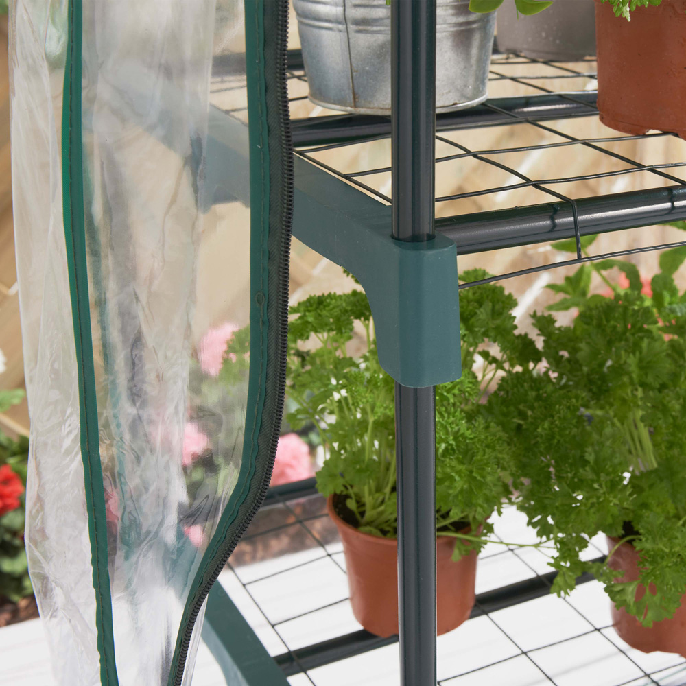 Gardenkraft 4 Tier Plastic PVC 2.3 x 1.6ft Greenhouse Image 7