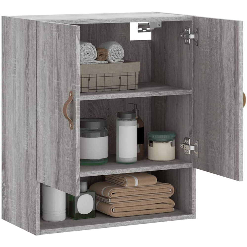 vidaXL 2 Door Single Shelf Grey Sonoma Oak Wall Cabinet Image 4