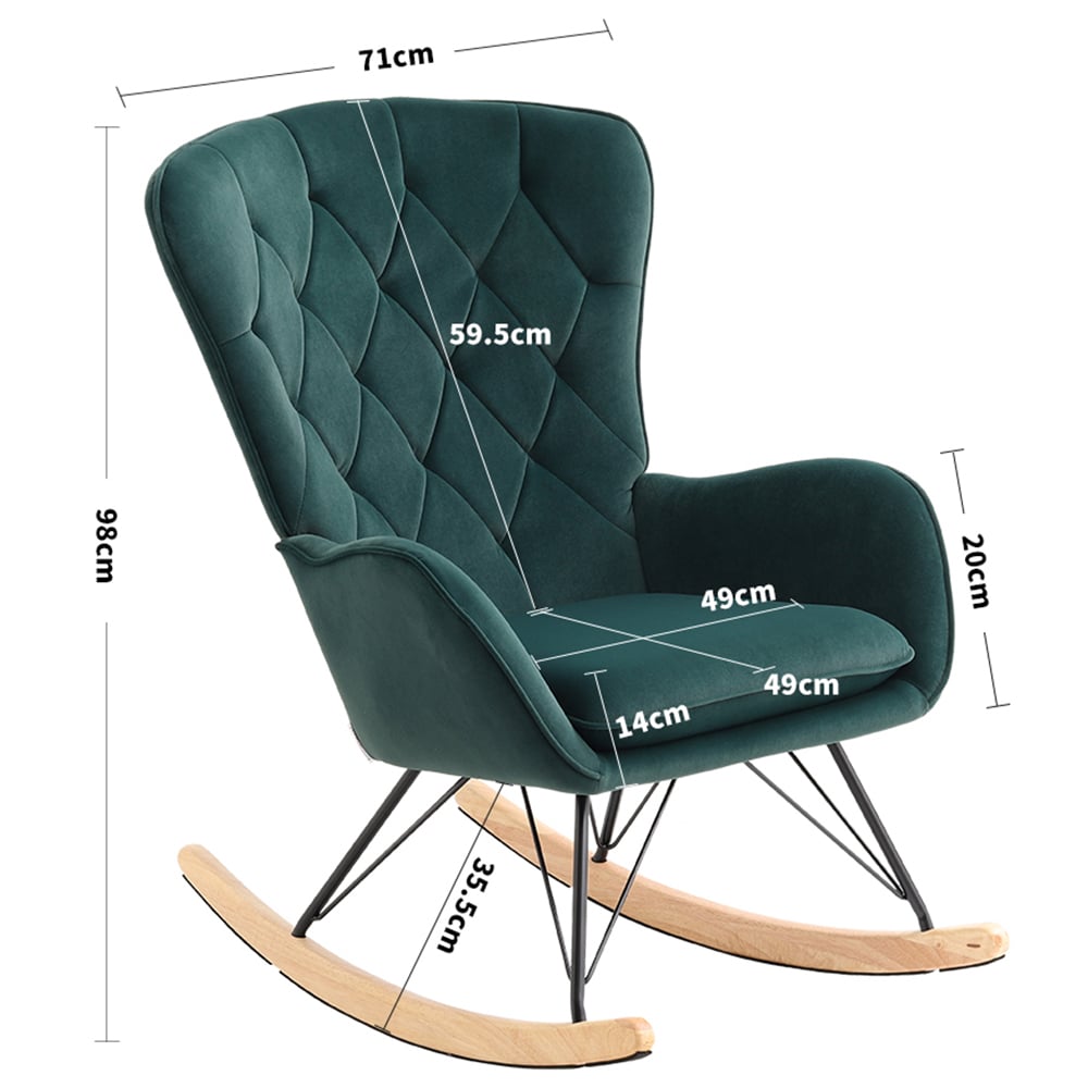 Living and Home Modern Upholstered Rocking Chair Image 9