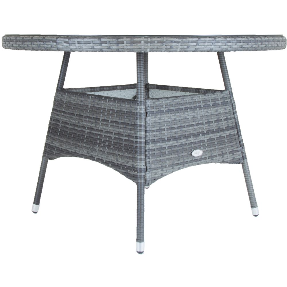 Charles Bentley 6 Seater Rattan Dining Table Grey Image 4
