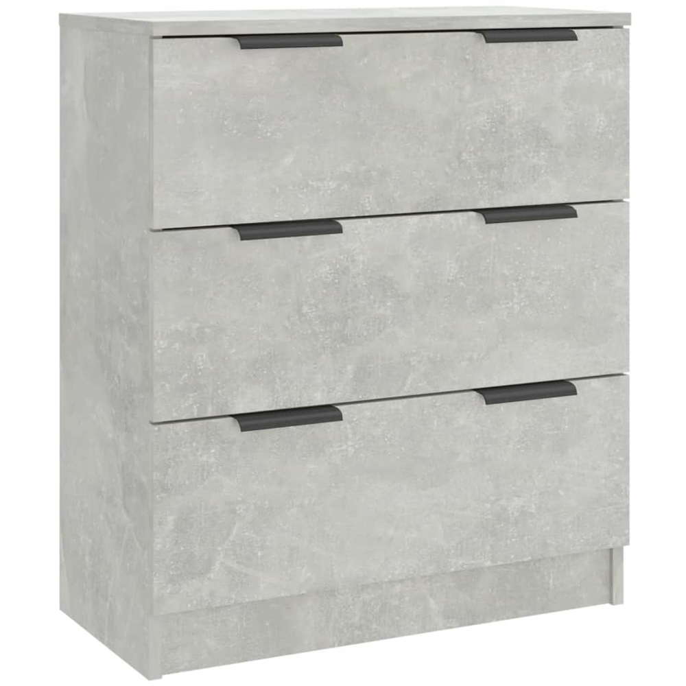 vidaXL 3 Drawer Concrete Grey Sideboard Image 2