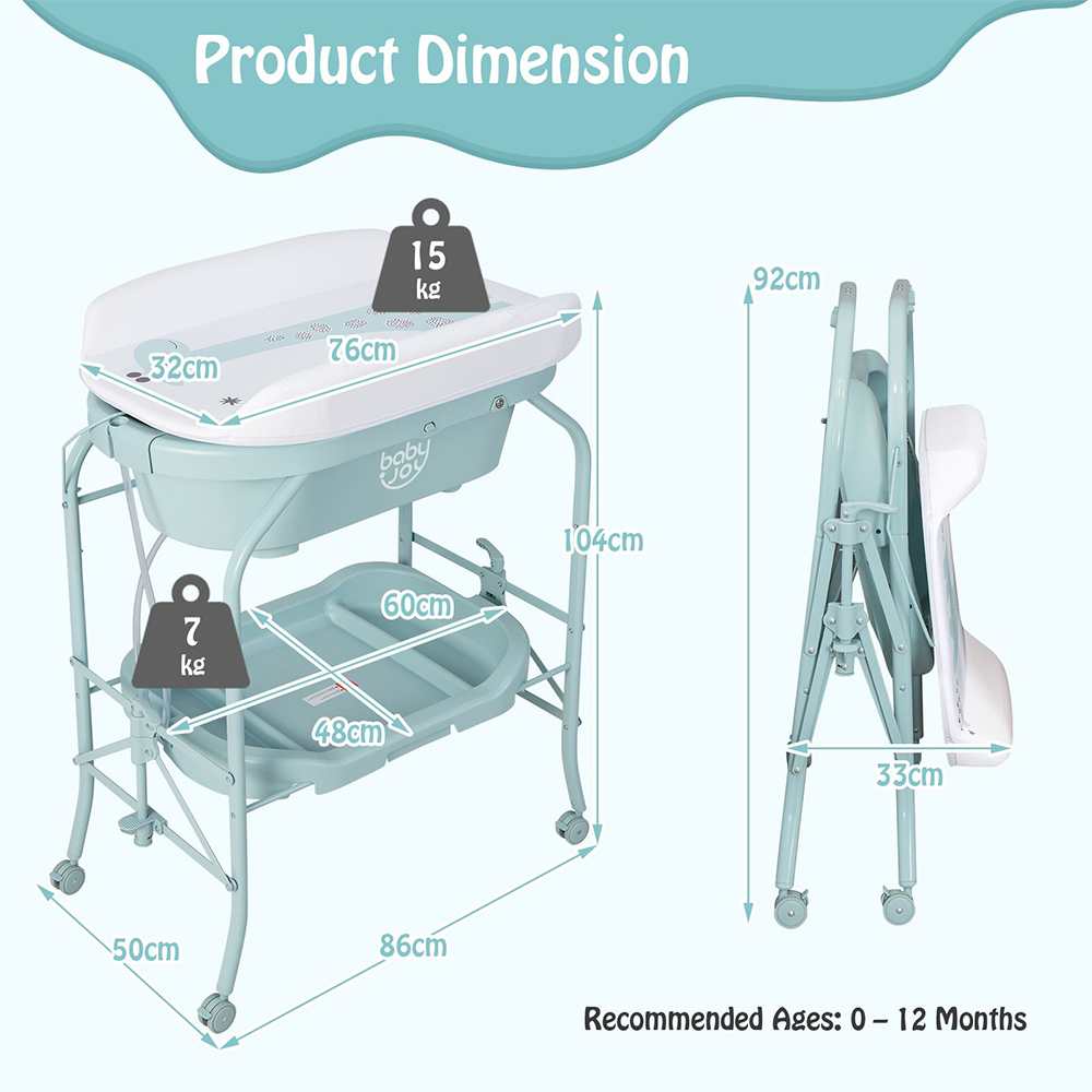 Costway 2 in 1 Kids Changing Station Blue Image 9