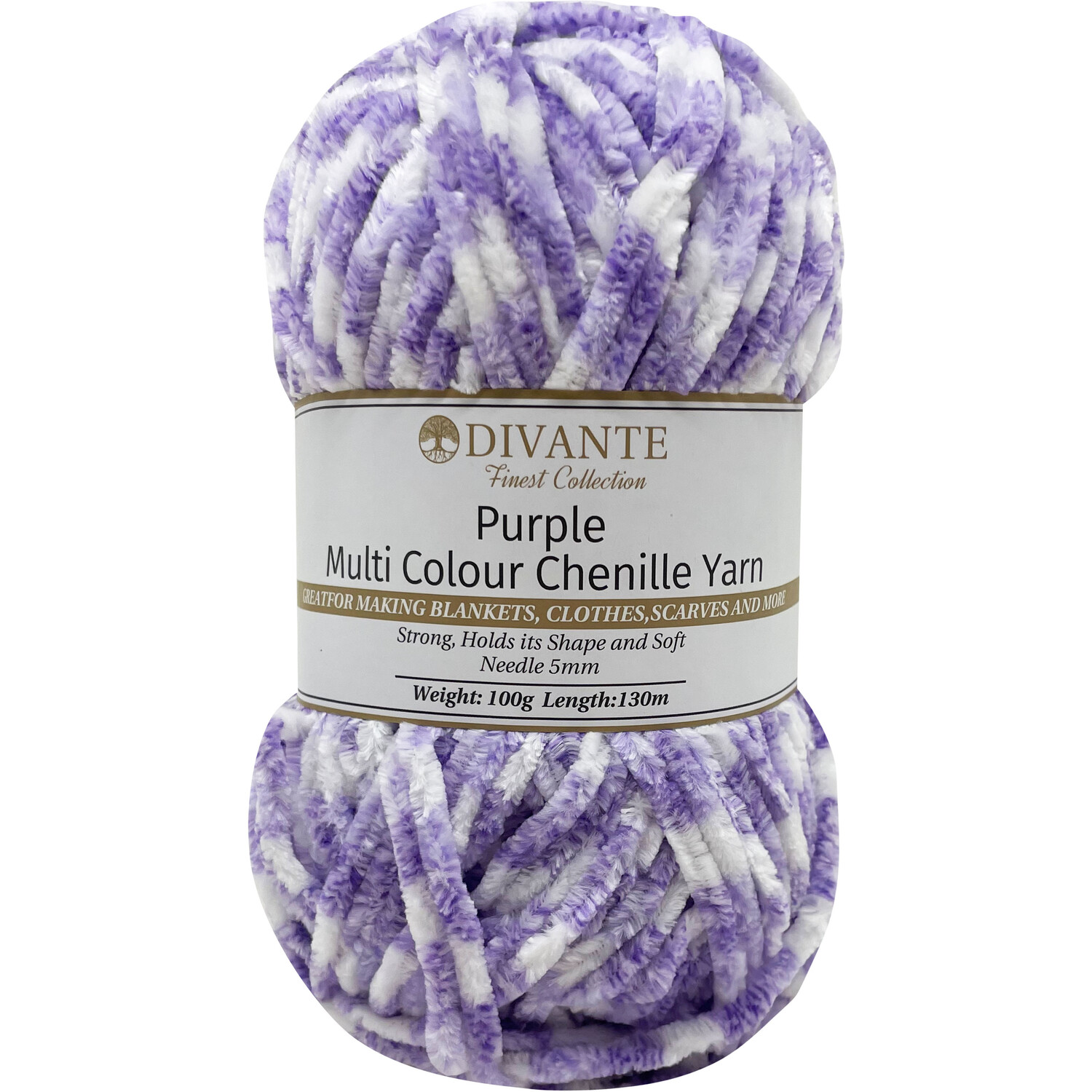 Purple Multi Colour Chenille Yarn Image 1