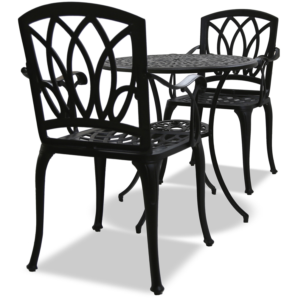 Centurion Supports Positano 2 Seater Black Aluminium Bistro Set with Table Image 8