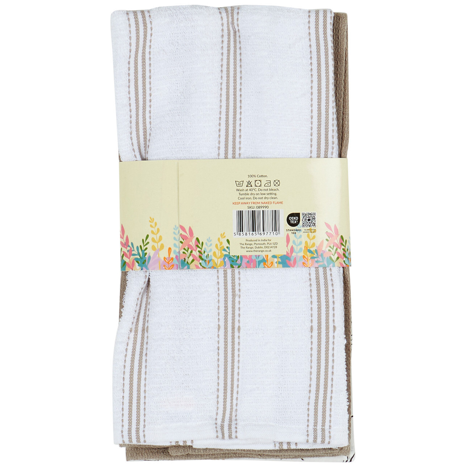 Pack of 3 Bunny Tea Towels - White Image 2