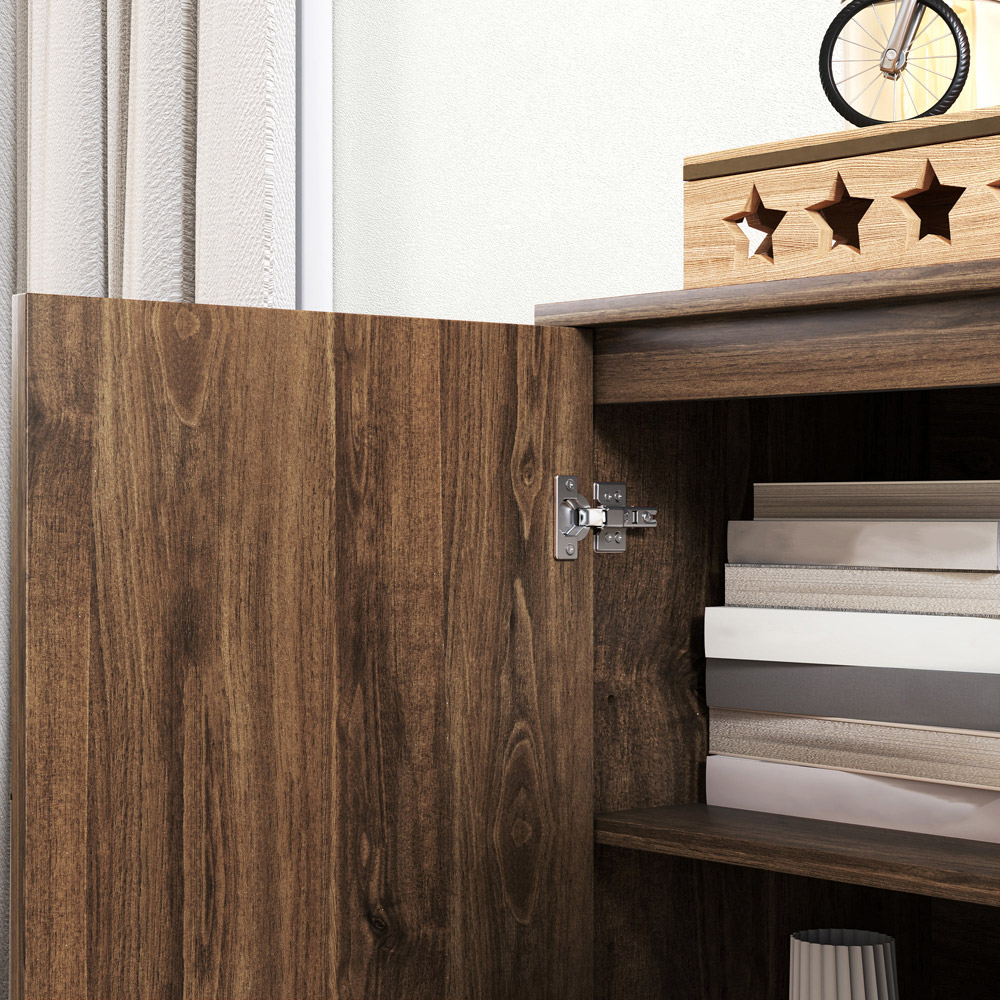 HOMCOM Brown Kitchen Sideboard Storage Cabinet Image 3