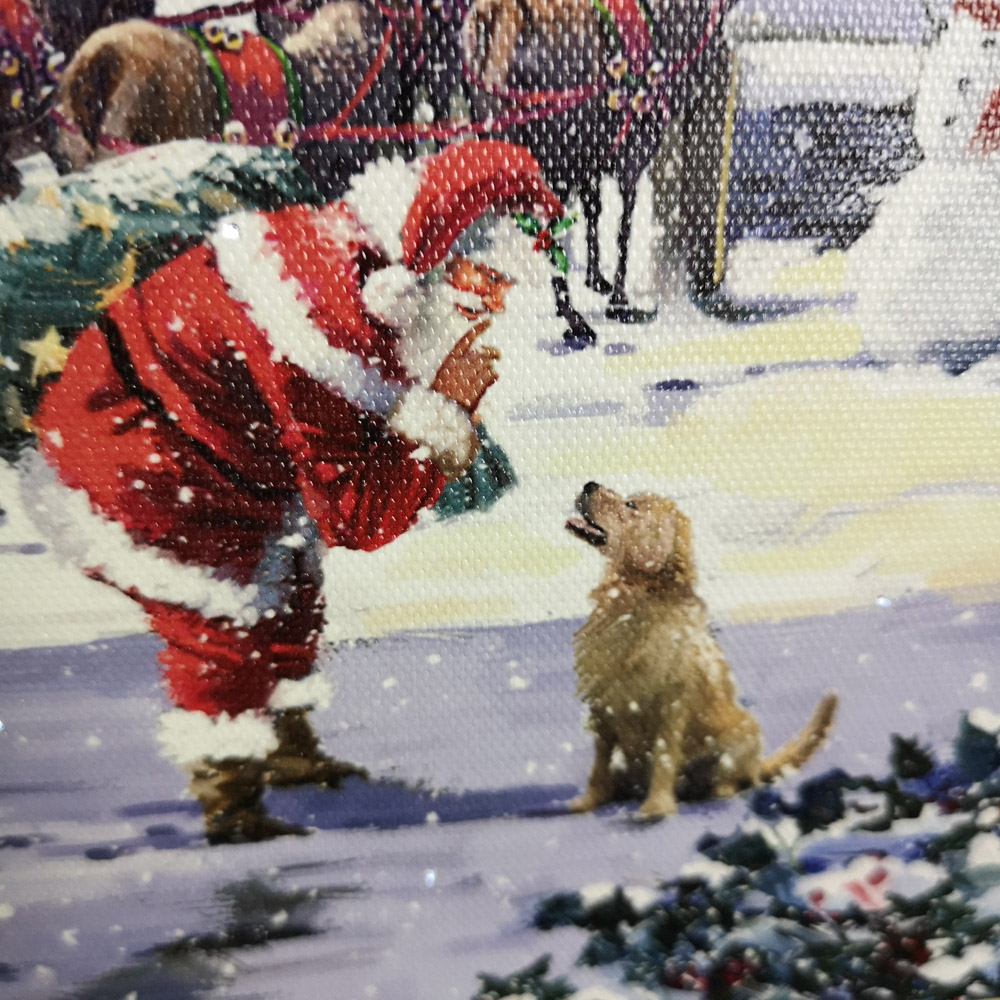 Samuel Alexander Snowtime Santa And Village Christmas Light Up Wall Art 30 x 40cm Image 4