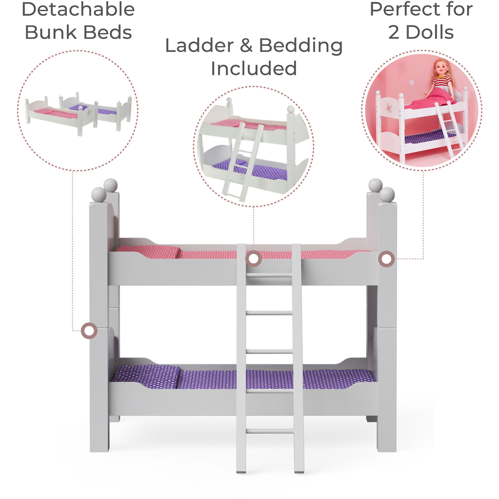 Teamson Kids Olivia's Little World Little Princess Doll Double Bunk Bed 18 inch Image 3