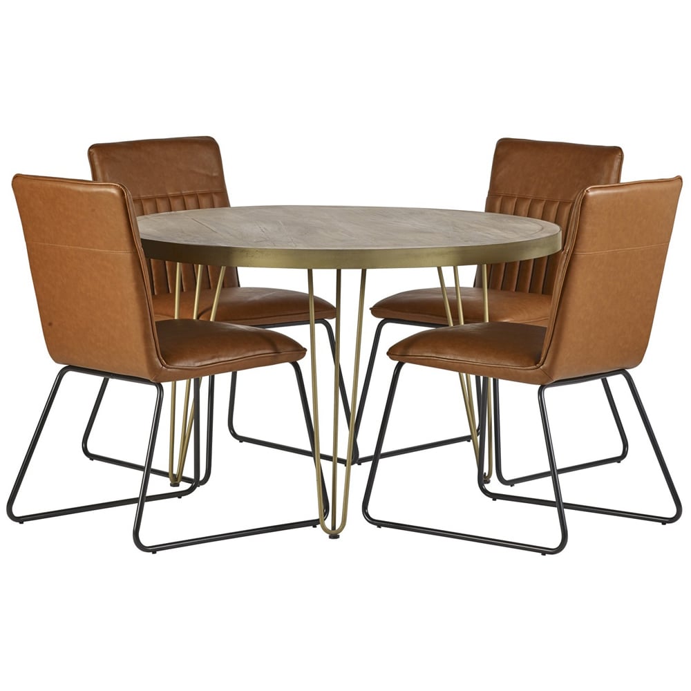 Brooklyn Huyen 6 Seater Light Gold Round Dining Table Image 4