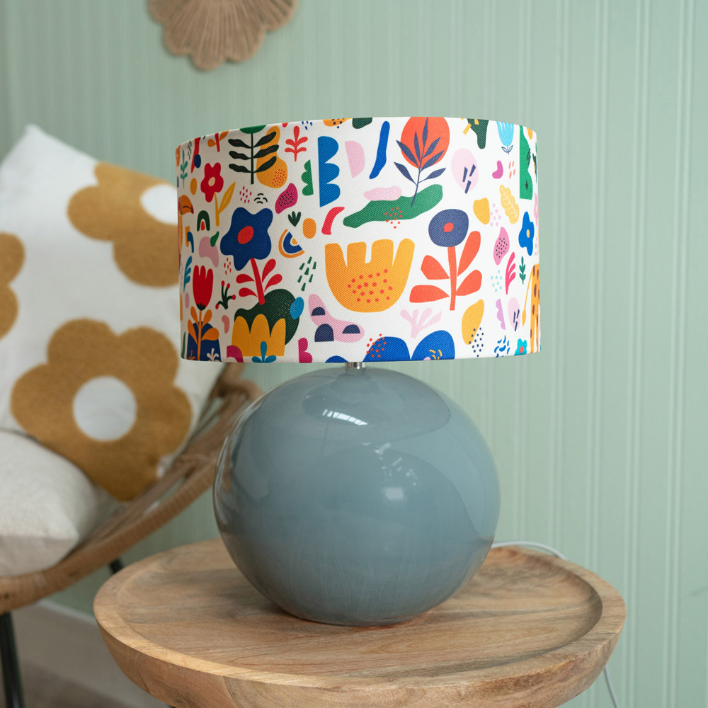 ValueLights Bosco Eucalyptus Teal Jungle Shade Ceramic LED Table Lamp Image 3