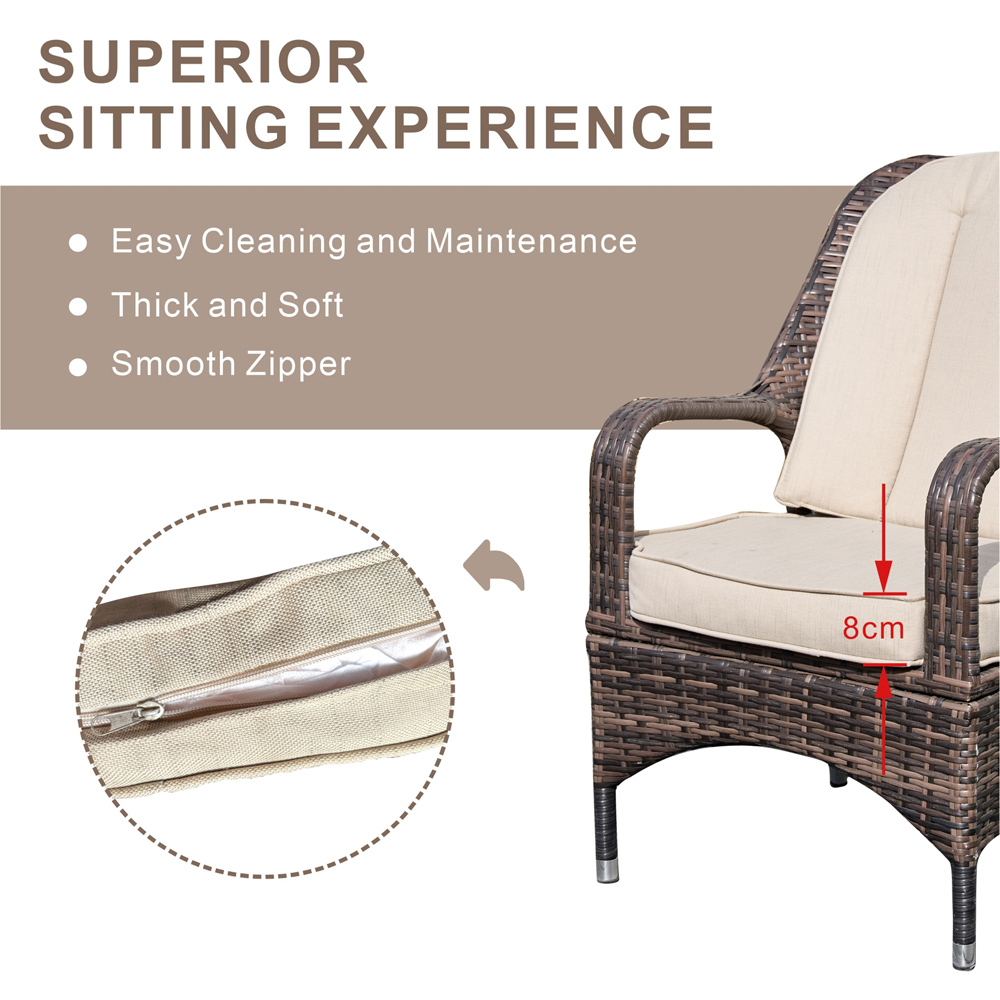Direct Wicker Set of 2 Brown PE Rattan Outdoor Dining Chairs Image 8