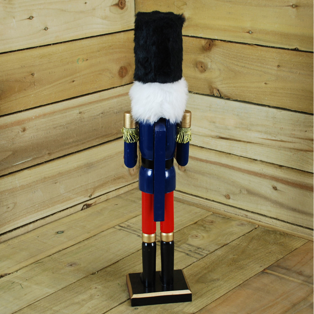 Samuel Alexander Wooden Nutcracker Soldier Decoration with Blue Jacket and Fur Hat Image 6