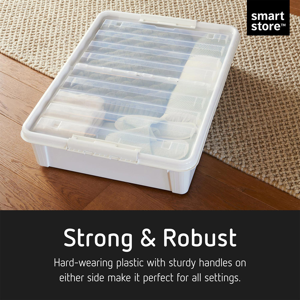 SmartStore Bedroller Underbed Storage Box with Transparent Lid 60L 4 Pack Image 8