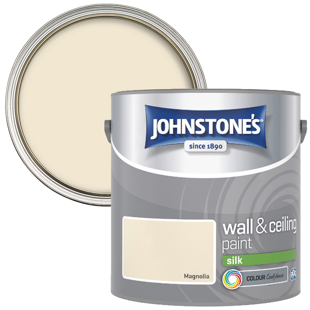 Johnstone's Walls & Ceilings Magnolia Silk Emulsion Paint 2.5L Image 1