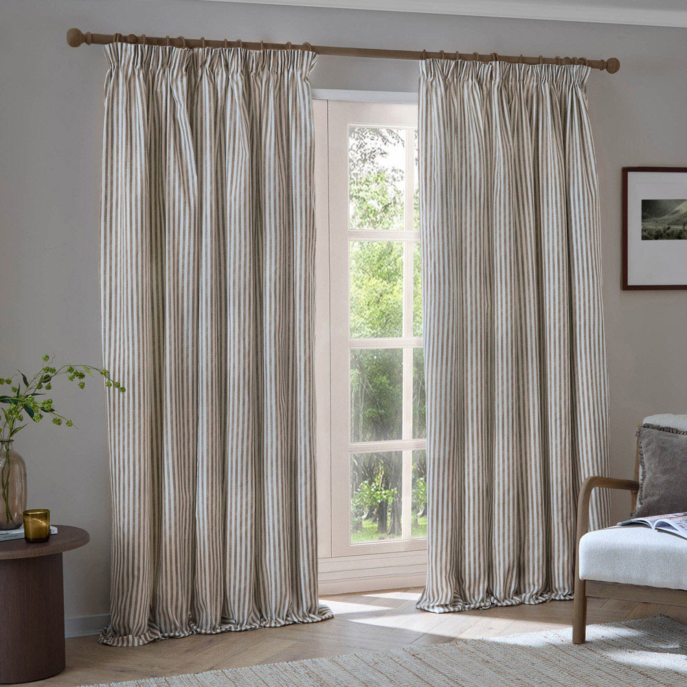 Yard Hebden Mole Cotton Blackout Pencil Pleat Curtains 168 x 229cm Image 1