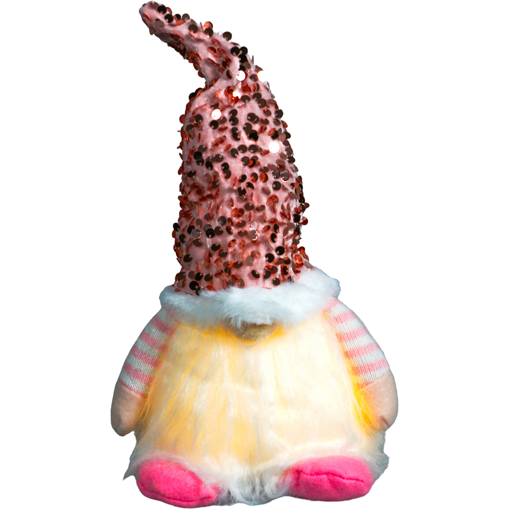 Xmas Haus Pink Sparkly Light Up Festive Gonk Decoration Image 1